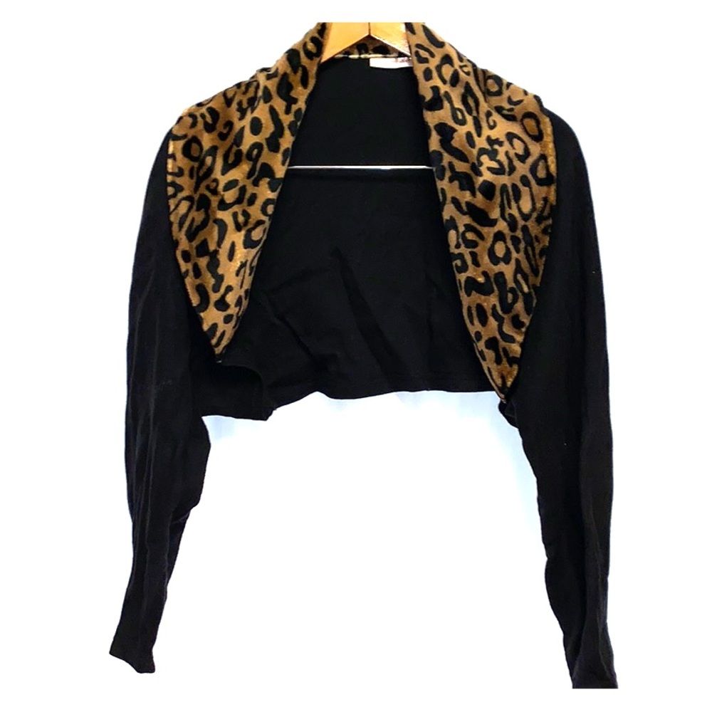 Cotton Leopard Collar Shrug